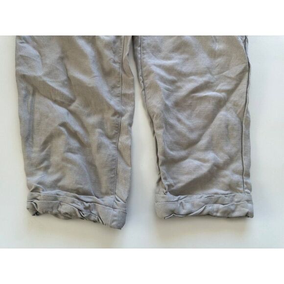 Wilfred Aritzia Linen Blend Button Fly Cropped Trouser Pants Gray Size 4 - Picture 9 of 9